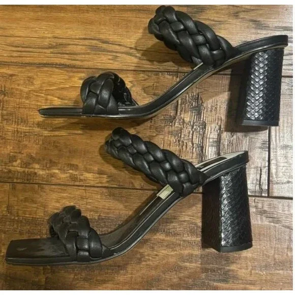 Dolce Vita Women's Paily Stella Heel Size 7.5 Black Braided - Picture 4 of 9